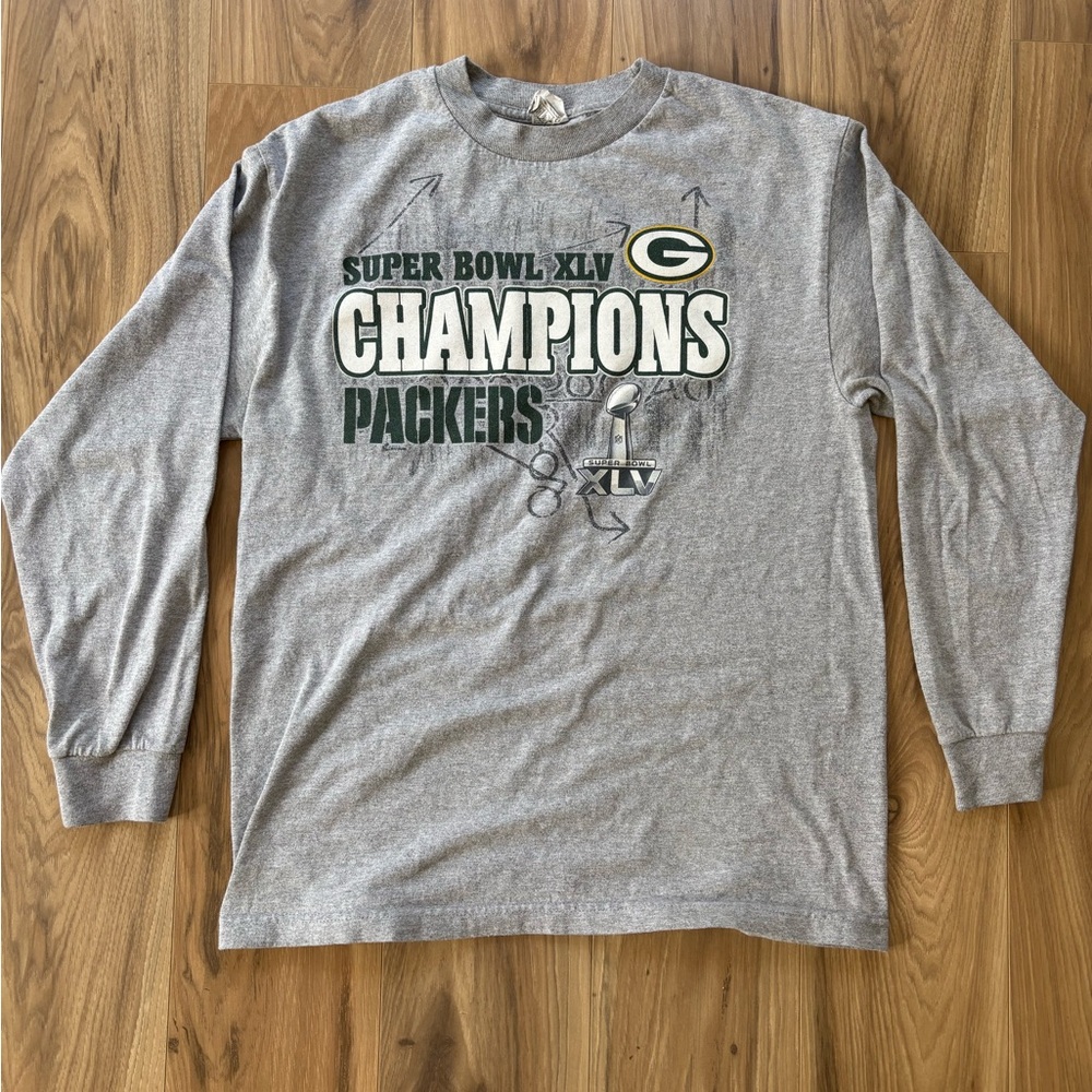 Alstyle Long Sleeve Gray and Green Tee